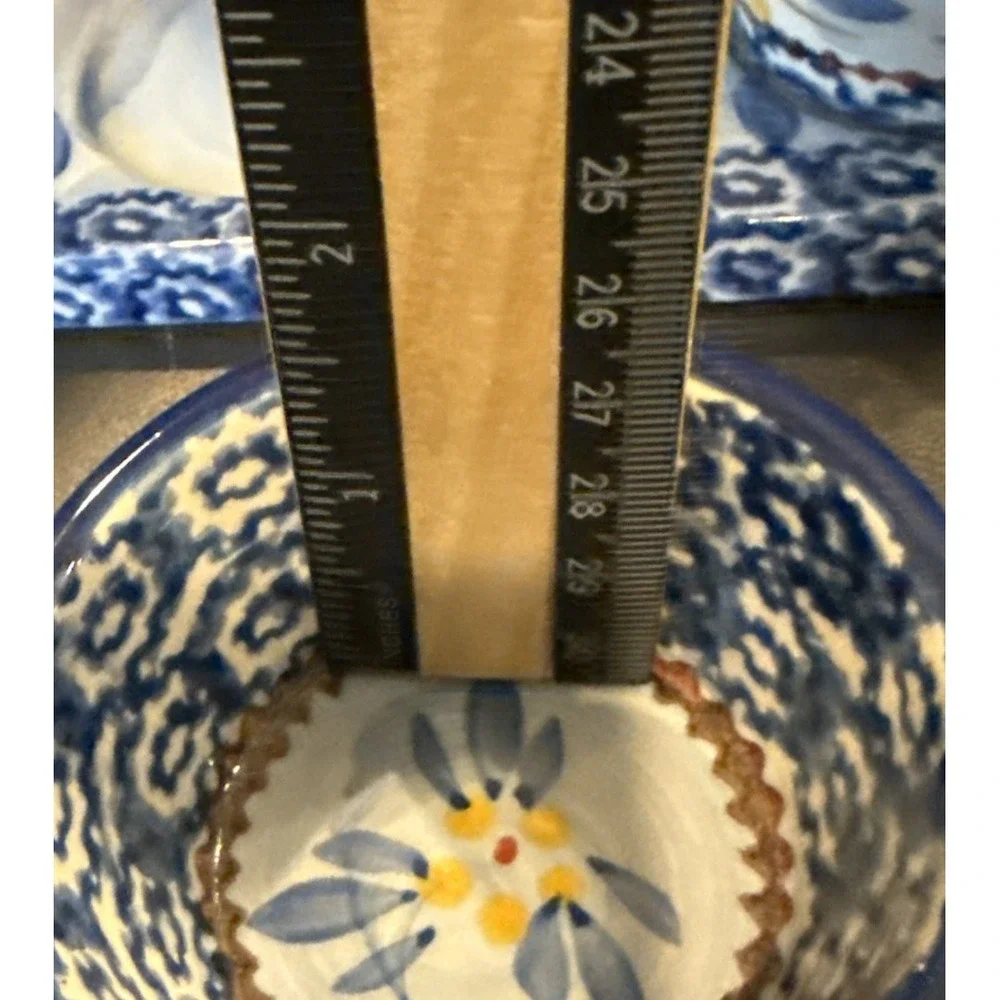 Temptation‎ By Tara Old World Ovenware Serve Ware Set 6 Bowls Tray Blue